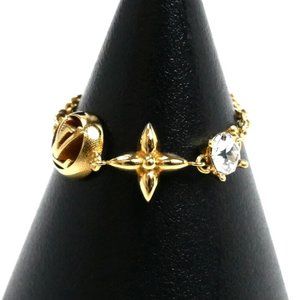 LOUIS VUITTON GP Rhinestone Berg Petit Louis Ring M00381 Size 15 Women's